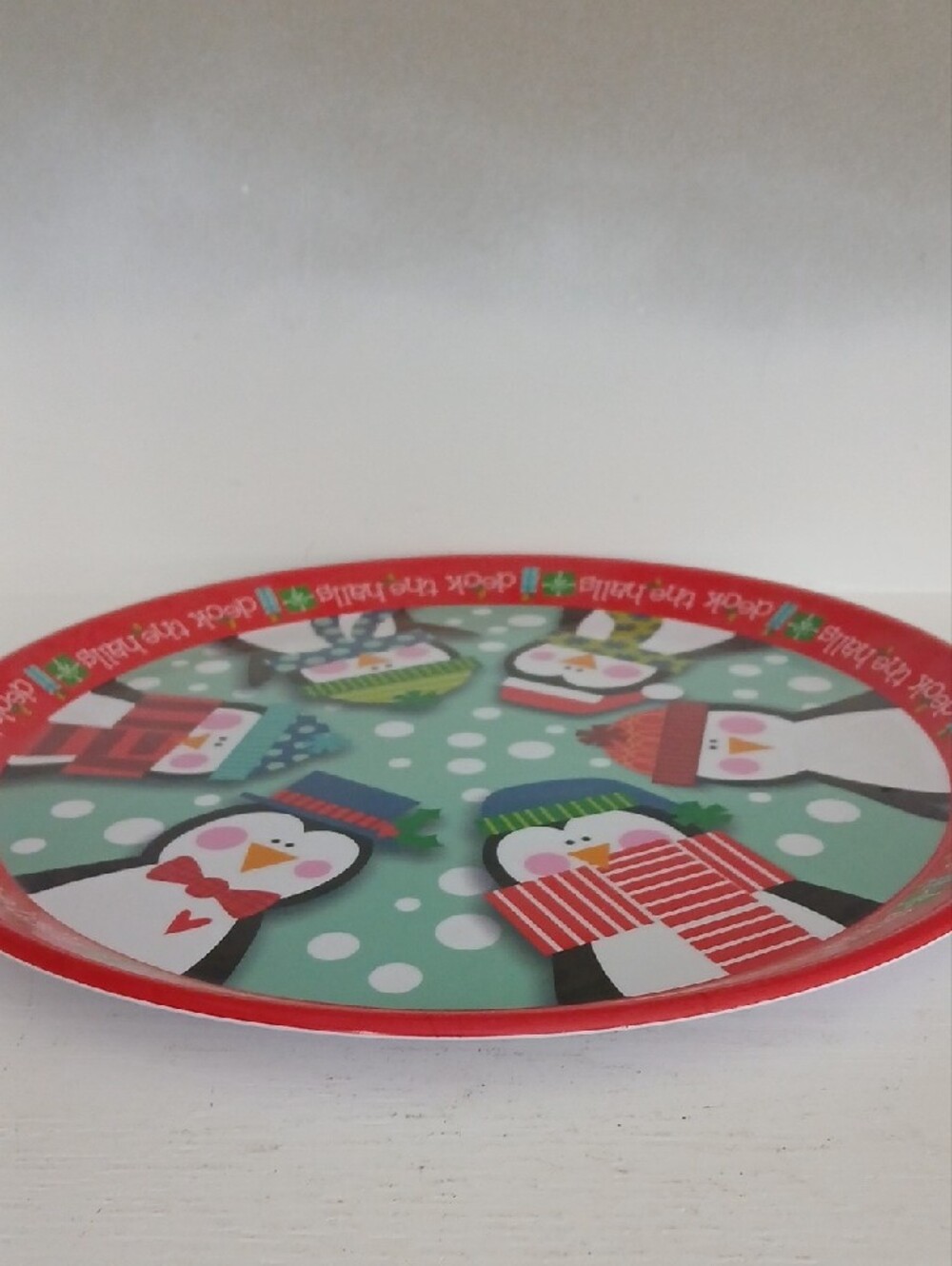 Festive Penguin Holiday Serving Tray - Picture 2 of 2